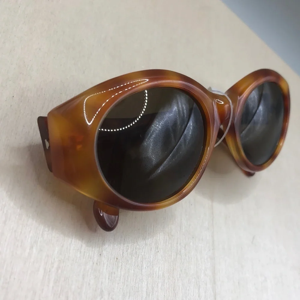 New old stock Egon Von Furstenberg sunglasses italy vintage MOD amber tortoise